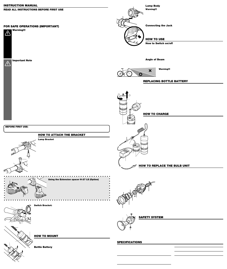 CatEye HL-NC250 User Manual | Page 2 / 2
