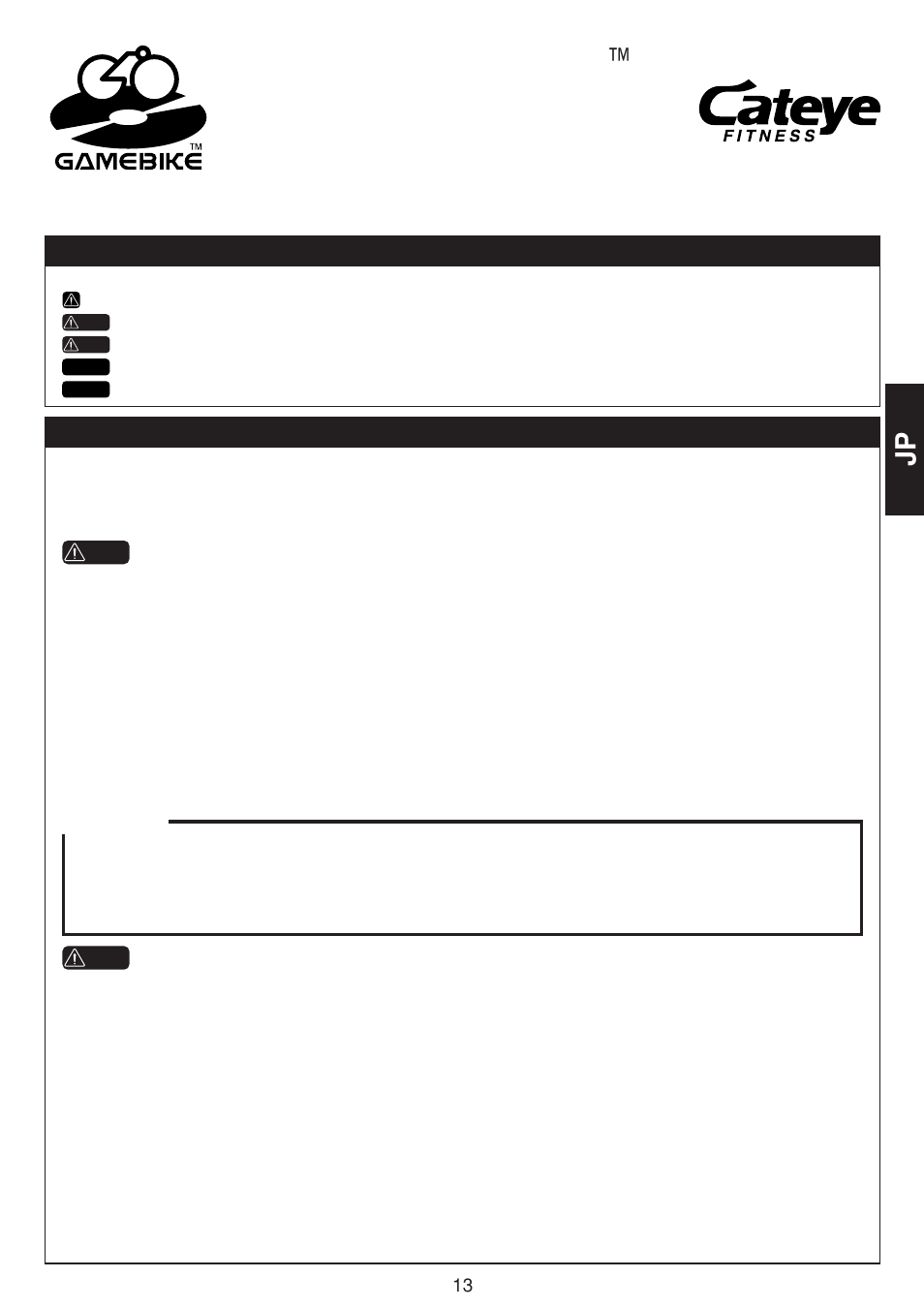 CatEye GAMEBIKE GB-300R User Manual | Page 13 / 24