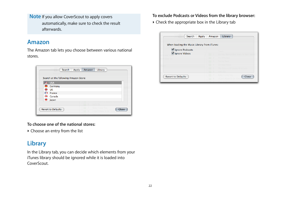 Amazon, Library | equinux CoverScout 2.3.10 User Manual | Page 22 / 22