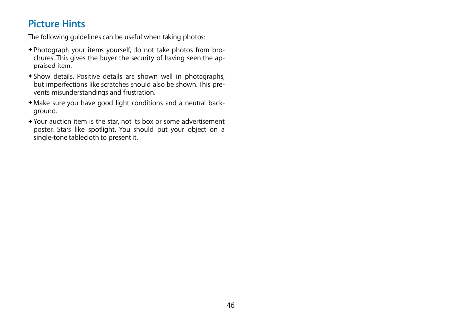 Picture hints | equinux iSale 5.9.7 User Manual | Page 46 / 92