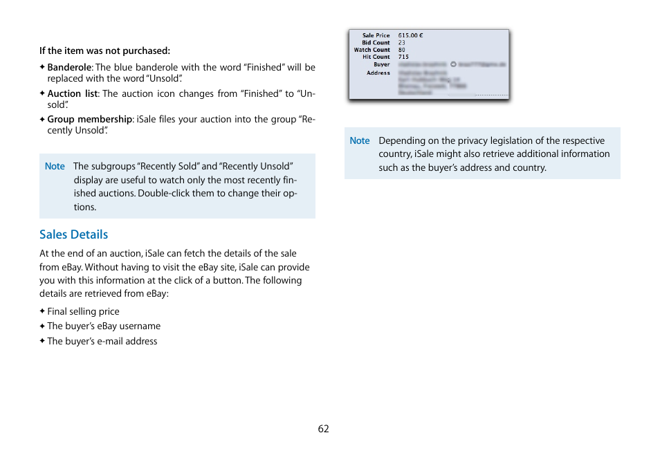 Sales details | equinux iSale 5.9.7 User Manual | Page 62 / 92