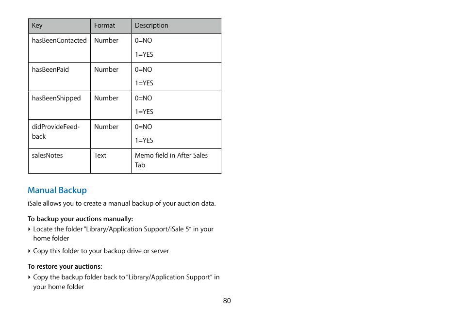 Manual backup | equinux iSale 5.9.7 User Manual | Page 80 / 92