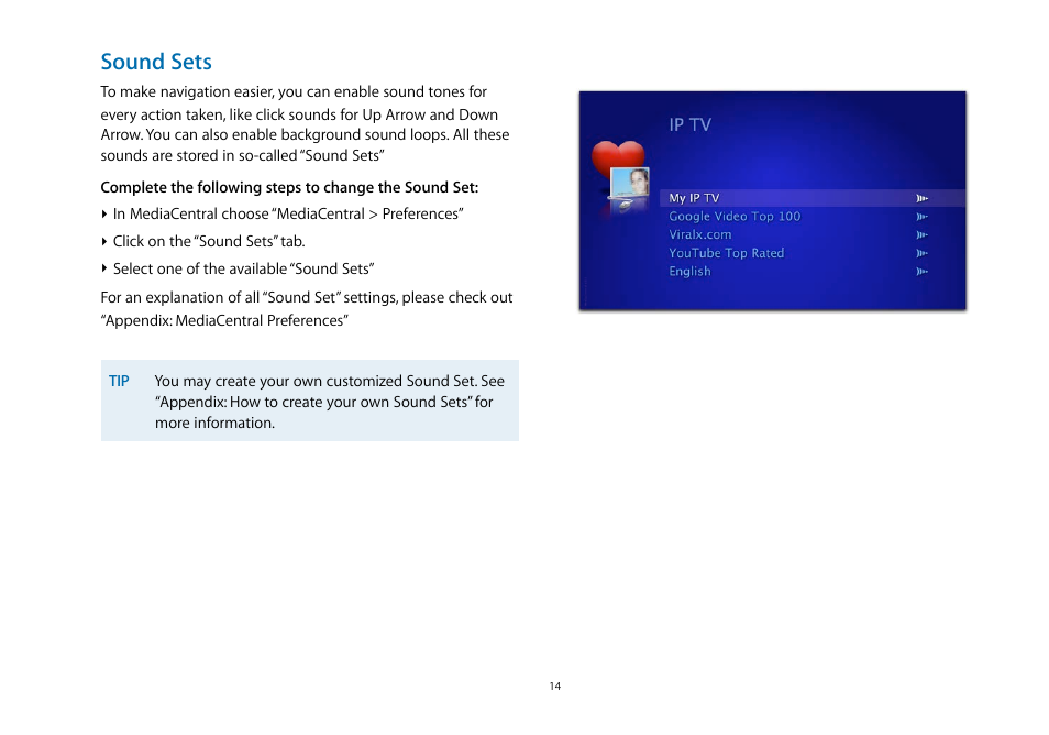 Sound sets | equinux MediaCentral 2.8.10 User Manual | Page 14 / 46