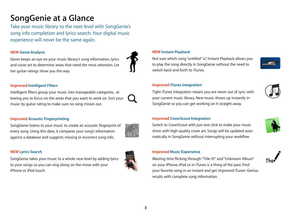 Songgenie at a glance | equinux SongGenie 2.2.7 User Manual | Page 3 / 24