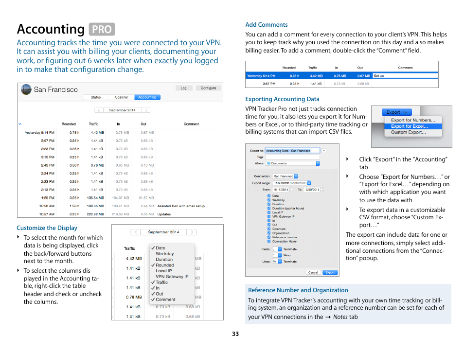 Accounting | equinux VPN Tracker 8.1.1 User Manual | Page 33 / 83