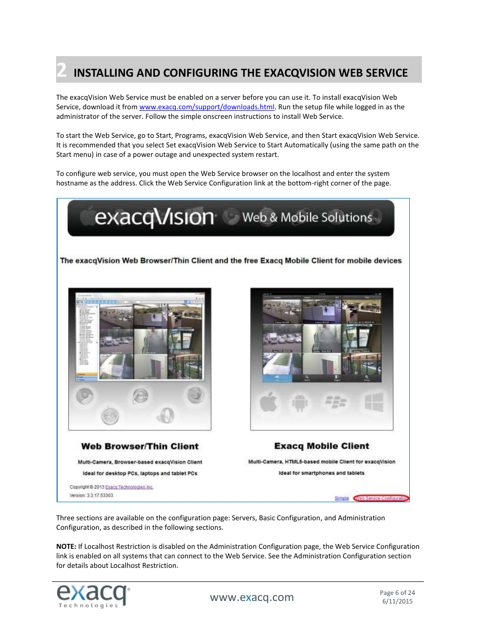 Exacq exacqVision Web Service User Manual User Manual | Page 6 / 24