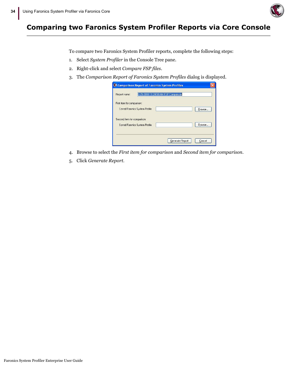Faronics System Profiler Enterprise User Manual | Page 34 / 48