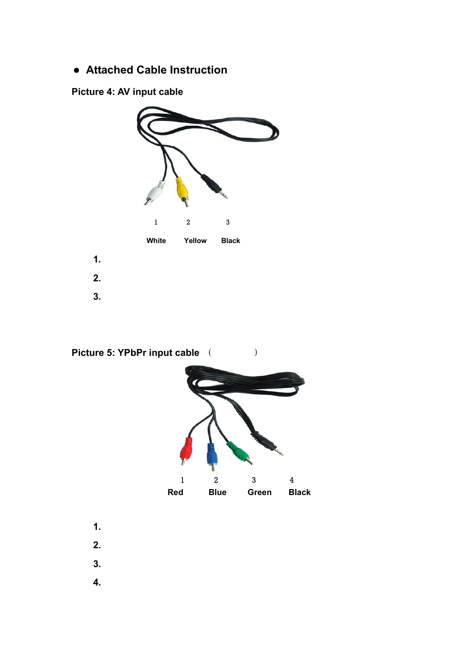 Attached cable instruction | Feelworld FW100AHT User Manual | Page 8 / 17