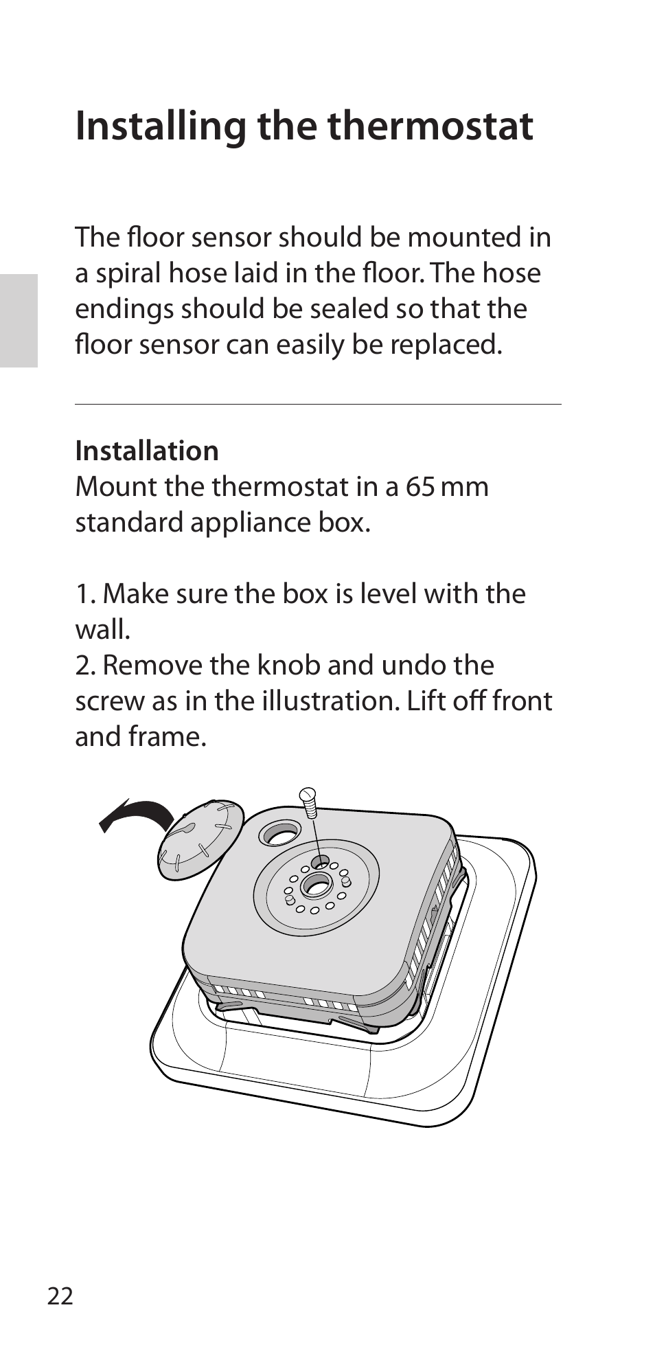 Installing the thermostat | Fenix Therm 105 User Manual | Page 24 / 84
