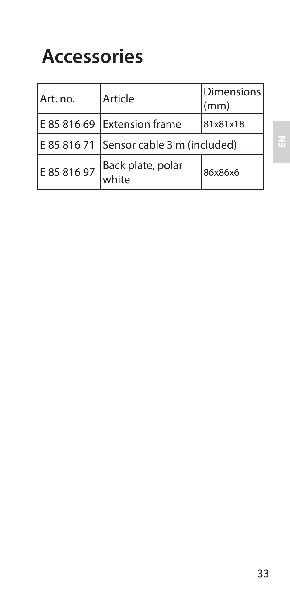 Accessories | Fenix Therm 105 User Manual | Page 35 / 84