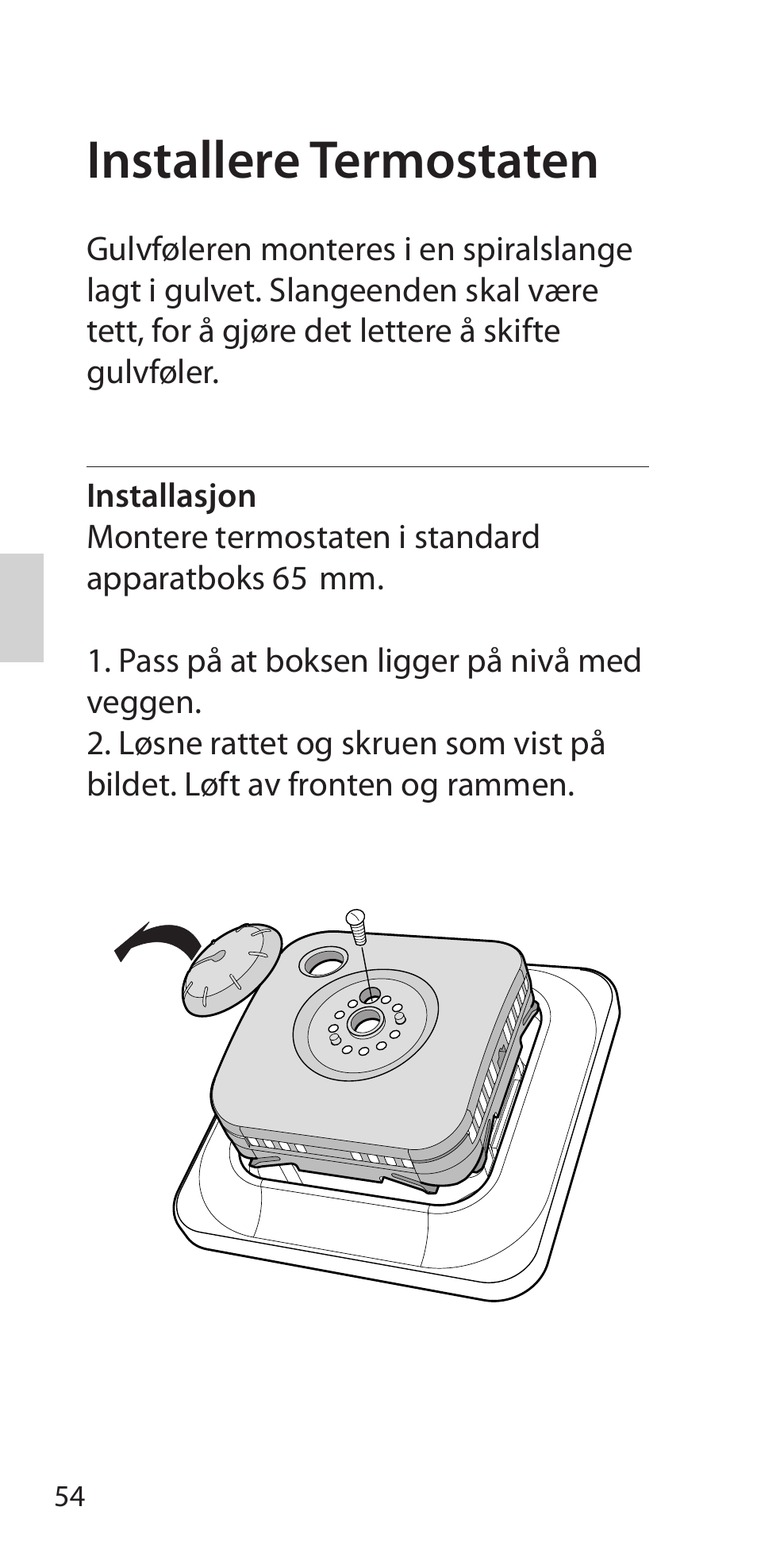 Installere termostaten | Fenix Therm 105 User Manual | Page 56 / 84