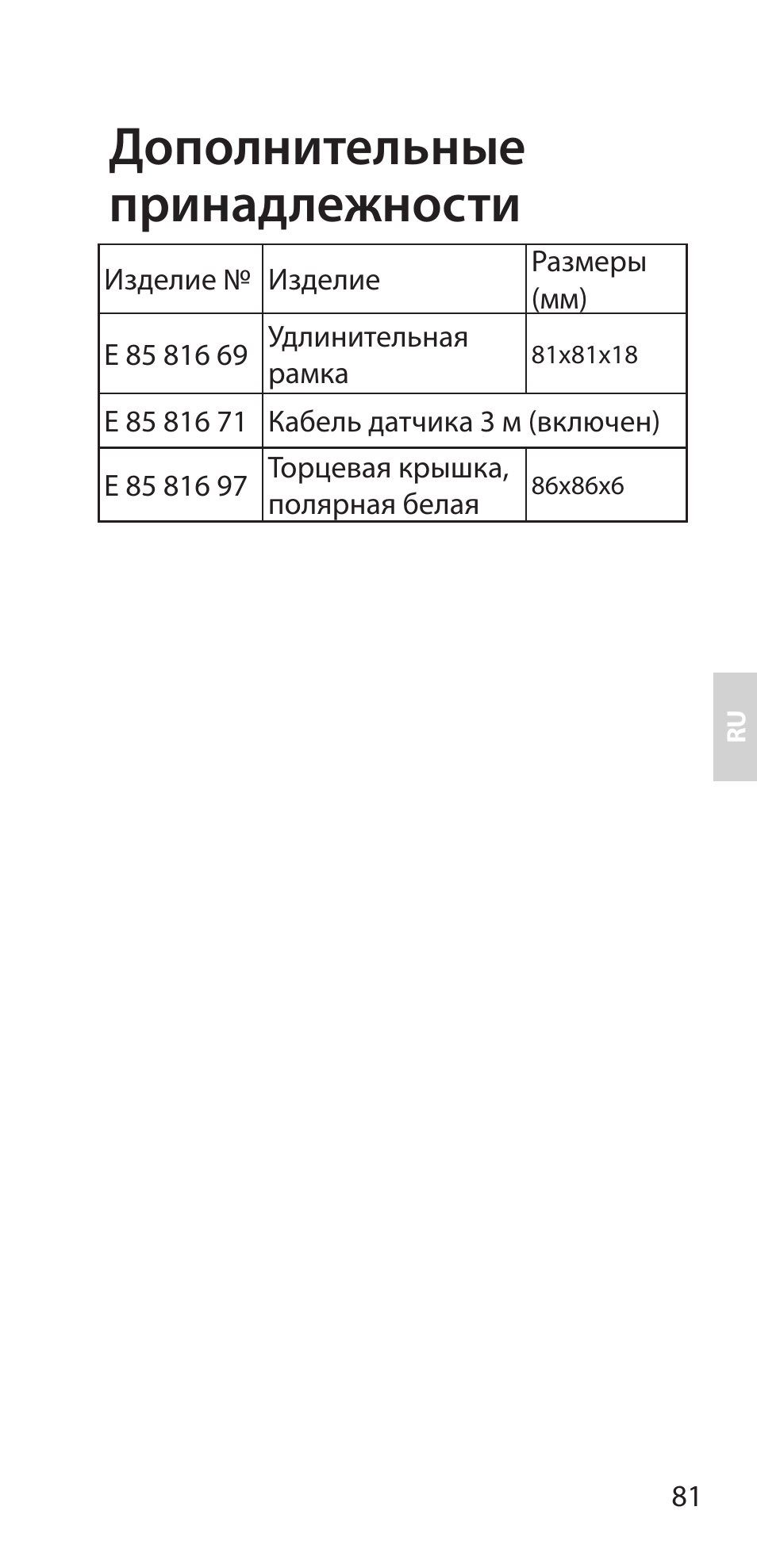 Дополнительные принадлежности | Fenix Therm 105 User Manual | Page 83 / 84