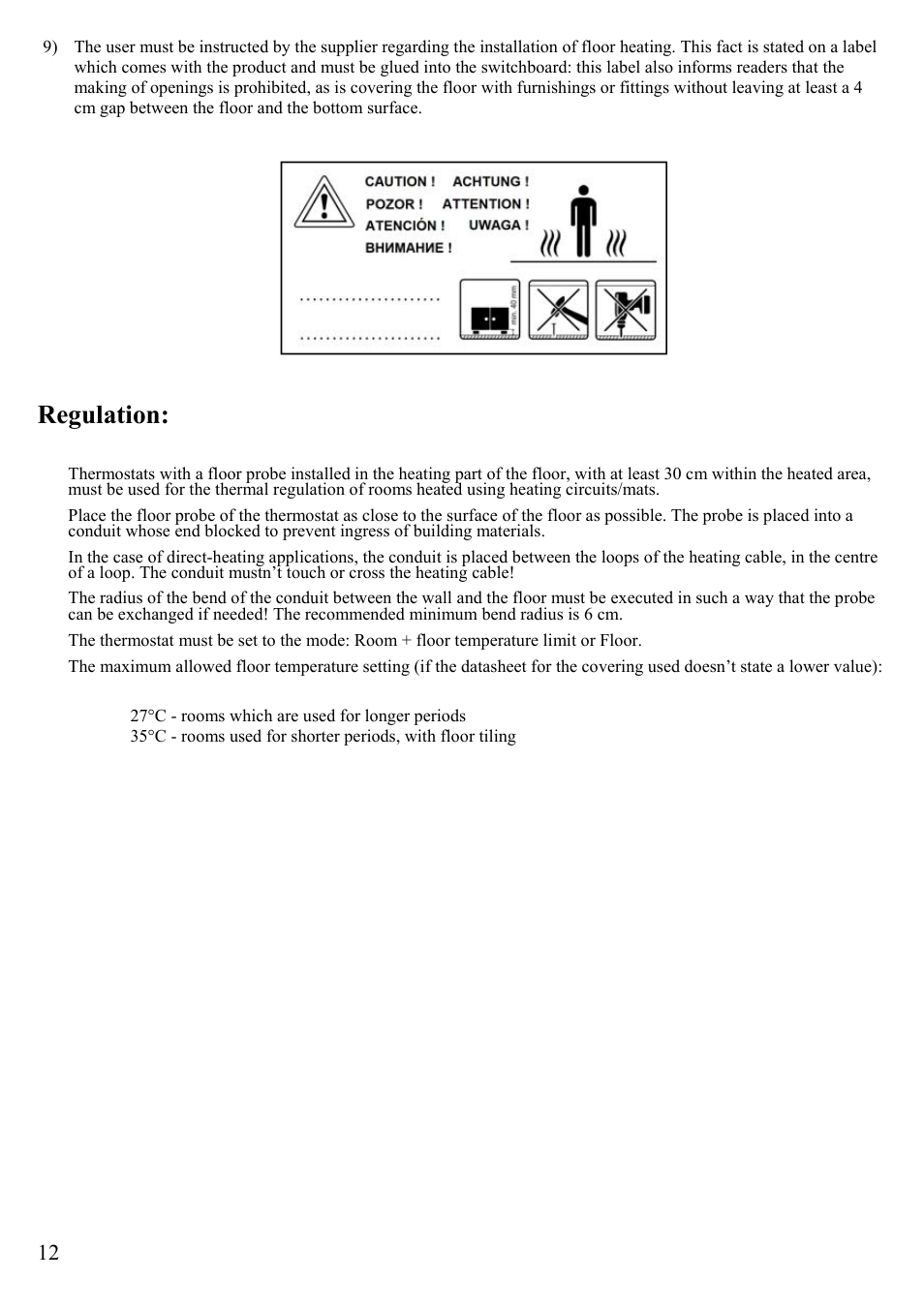 Regulation | Fenix ECOFLOOR Comfort Mat User Manual | Page 12 / 24