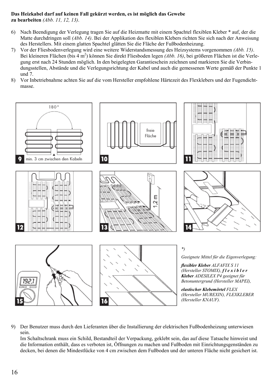 Fenix ECOFLOOR Comfort Mat User Manual | Page 16 / 24