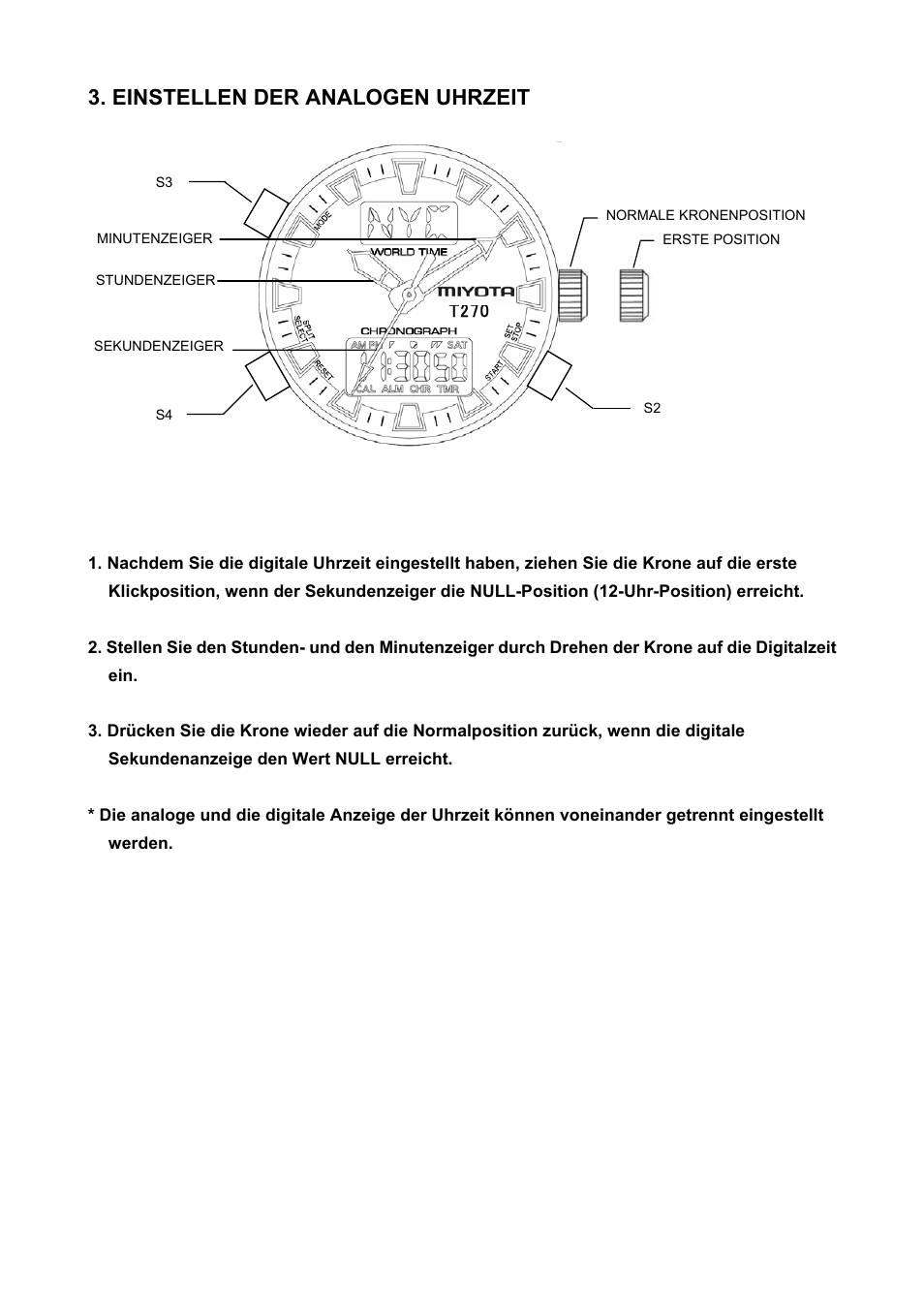 Einstellen der analogen uhrzeit | FESTINA T270 User Manual | Page 20 / 80