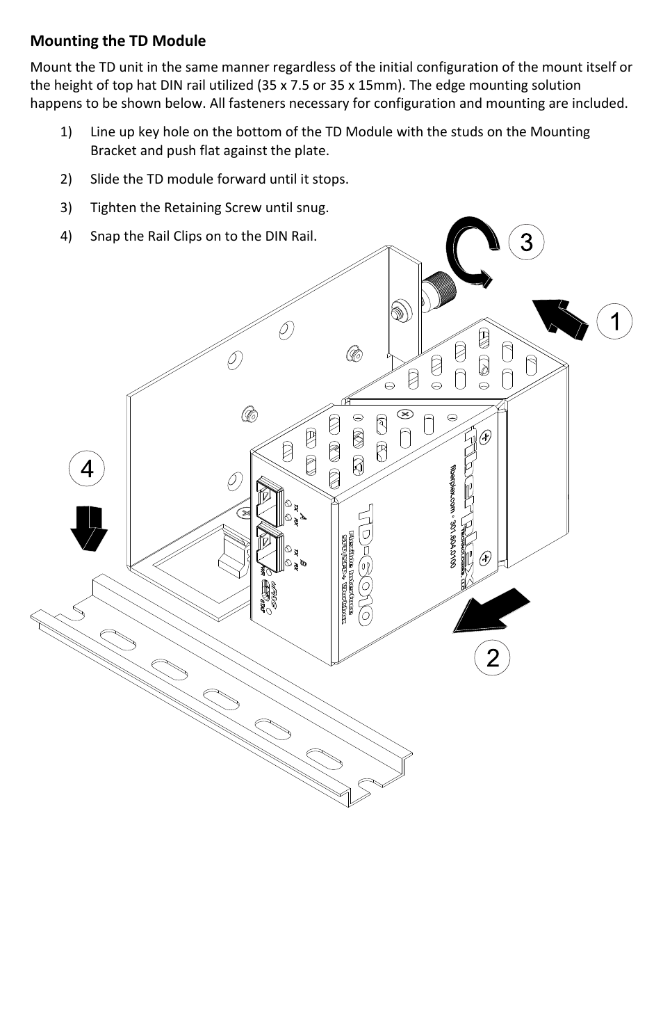 FiberPlex TD-DINR User Manual | Page 6 / 8