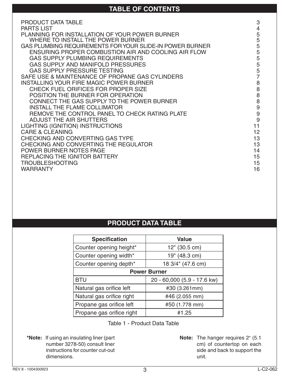 Fire Magic Gourmet Power Burner Slide-In User Manual | Page 3 / 16