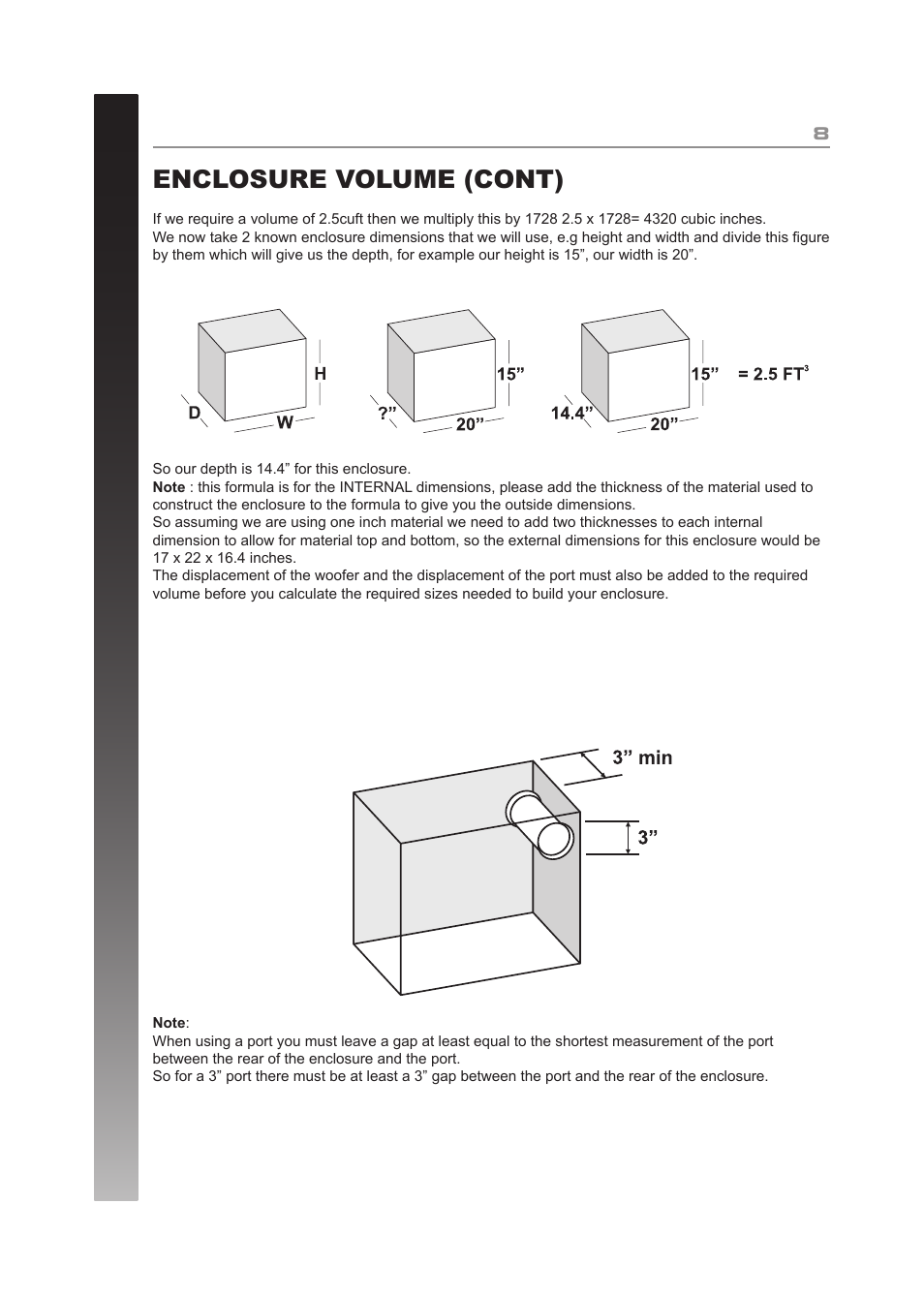 Enclosure construction, Enclosure volume, Enclosure volume (cont) | Fli Audio FF10-F5 User Manual | Page 8 / 12