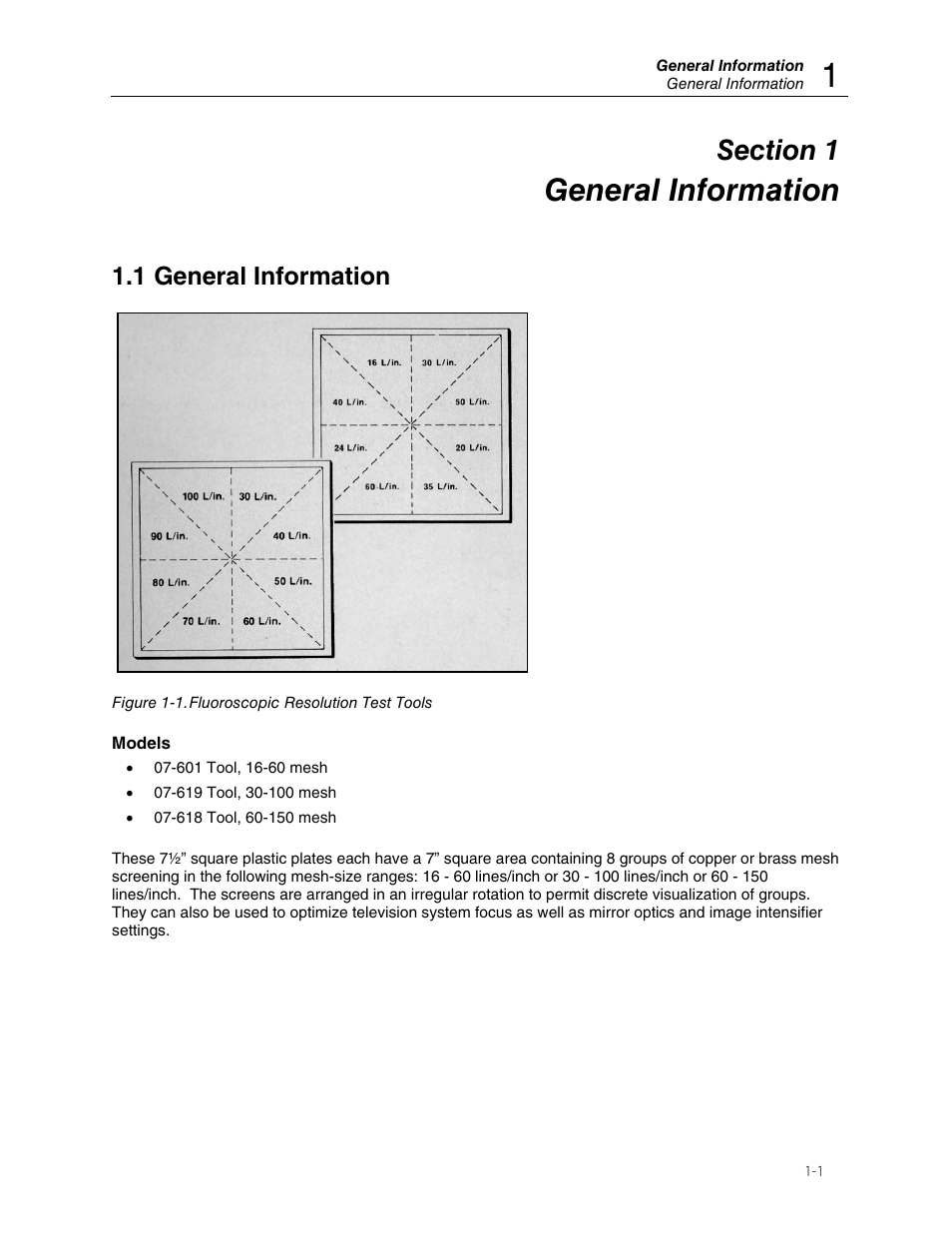 General information, 1 general information | Fluke Biomedical 07-601 User Manual | Page 5 / 10