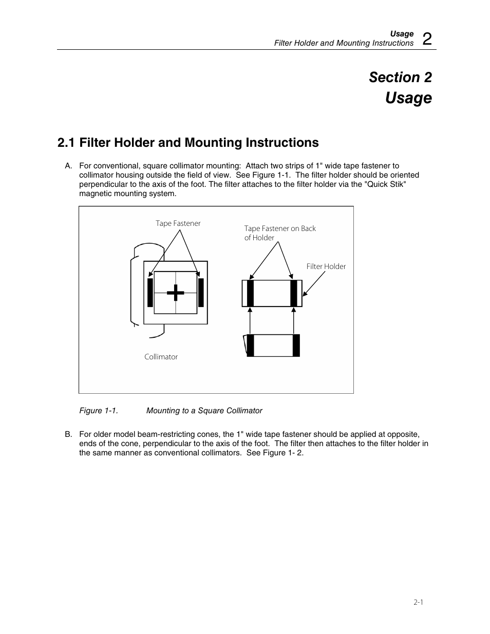 Usage, 1 filter holder and mounting instructions | Fluke Biomedical 57-440 User Manual | Page 7 / 12