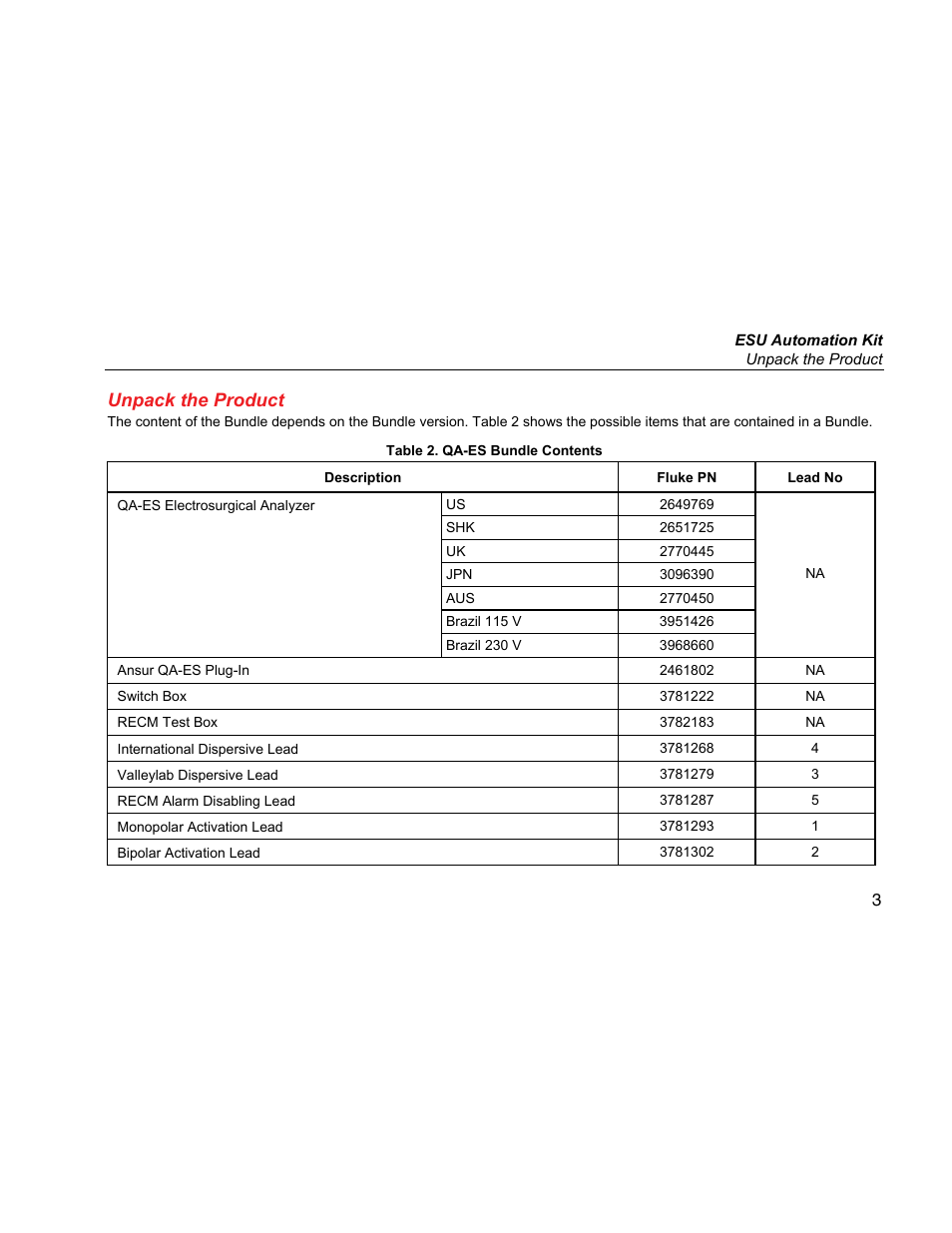 Unpack the product | Fluke Biomedical QA-ES Automation Bundle User Manual | Page 11 / 26