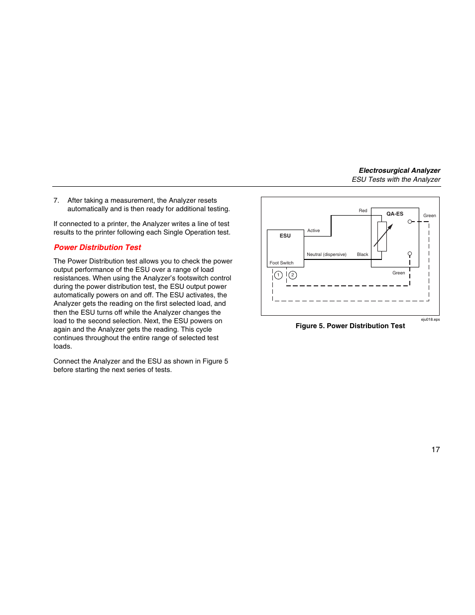 Power distribution test | Fluke Biomedical QA-ES II User Manual | Page 27 / 34
