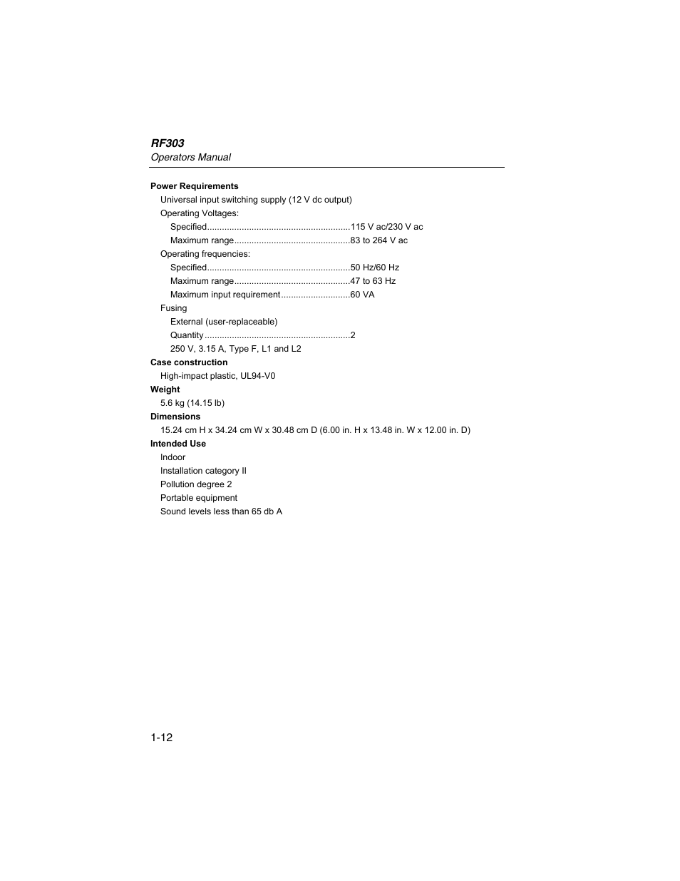 Fluke Biomedical RF303 User Manual | Page 22 / 70