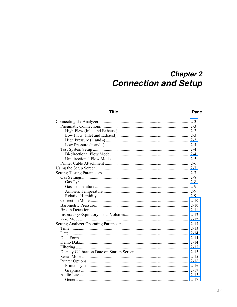 Connection and setup, Chapter 2 | Fluke Biomedical VT Plus HF User Manual | Page 29 / 142