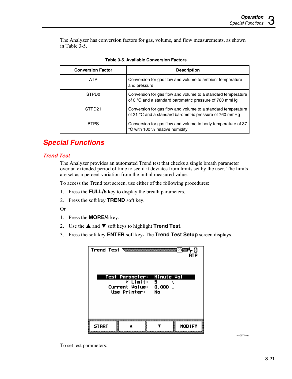 Special functions, Trend test | Fluke Biomedical VT Plus HF User Manual | Page 71 / 142