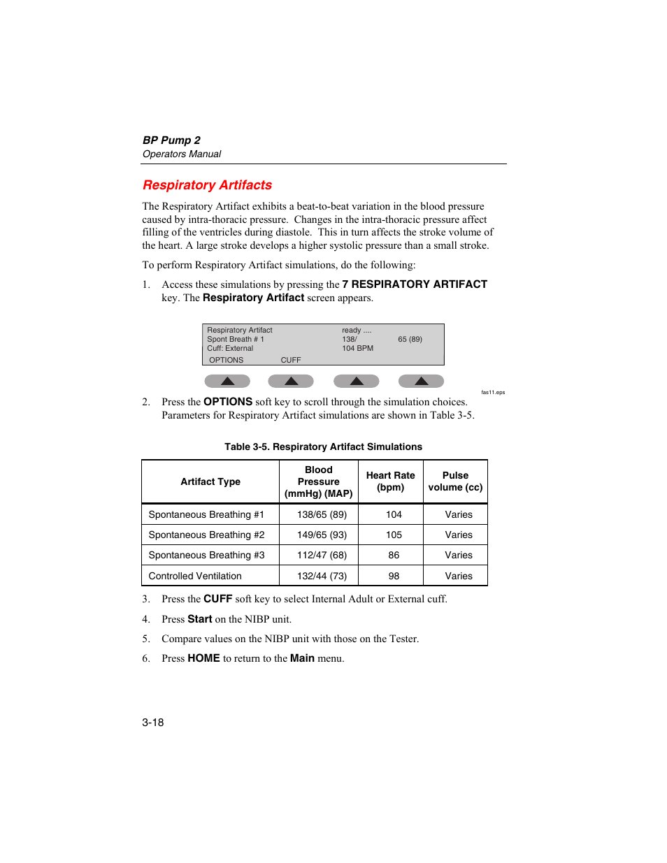 Respiratory artifacts | Fluke Biomedical BP Pump 2 User Manual | Page 54 / 82