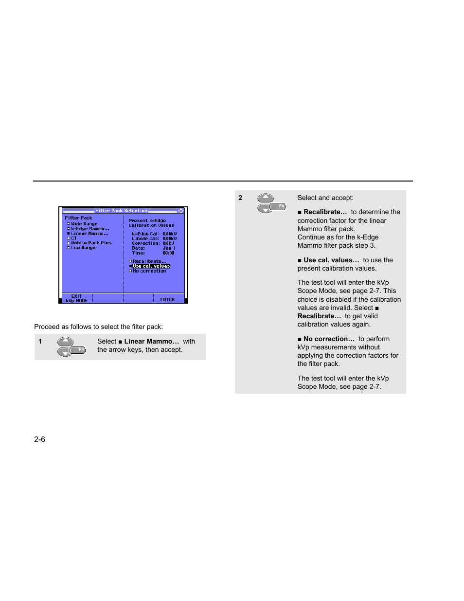 Linear mammo filter pack | Fluke Biomedical 199XRAY User Manual | Page 14 / 22