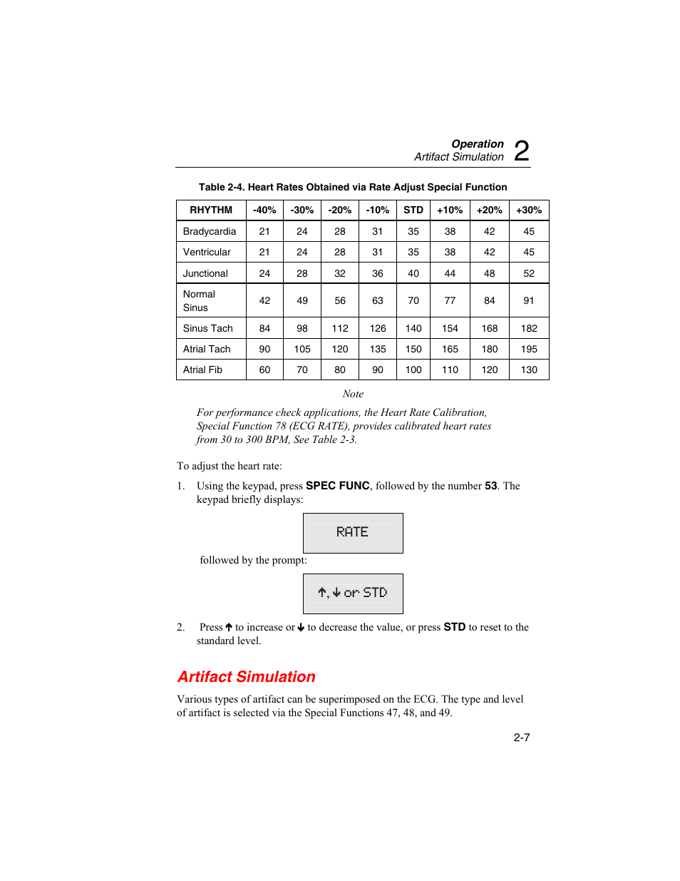 Artifact simulation | Fluke Biomedical DataSim 6100 User Manual | Page 43 / 64