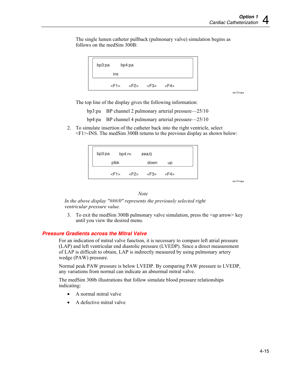 Pressure gradients across the mitral valve | Fluke Biomedical medSim 300B User Manual | Page 113 / 158