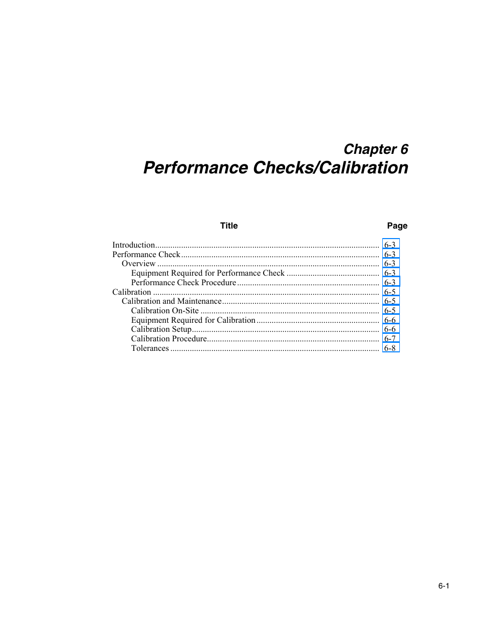 Performance checks/calibration, Chapter 6 | Fluke Biomedical medSim 300B User Manual | Page 149 / 158