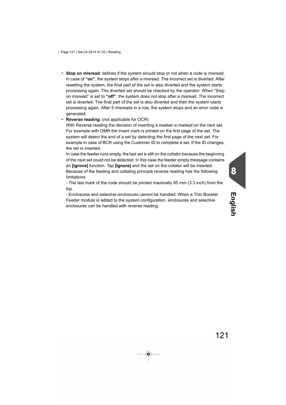 English | Formax 6606 Series User Manual | Page 125 / 159