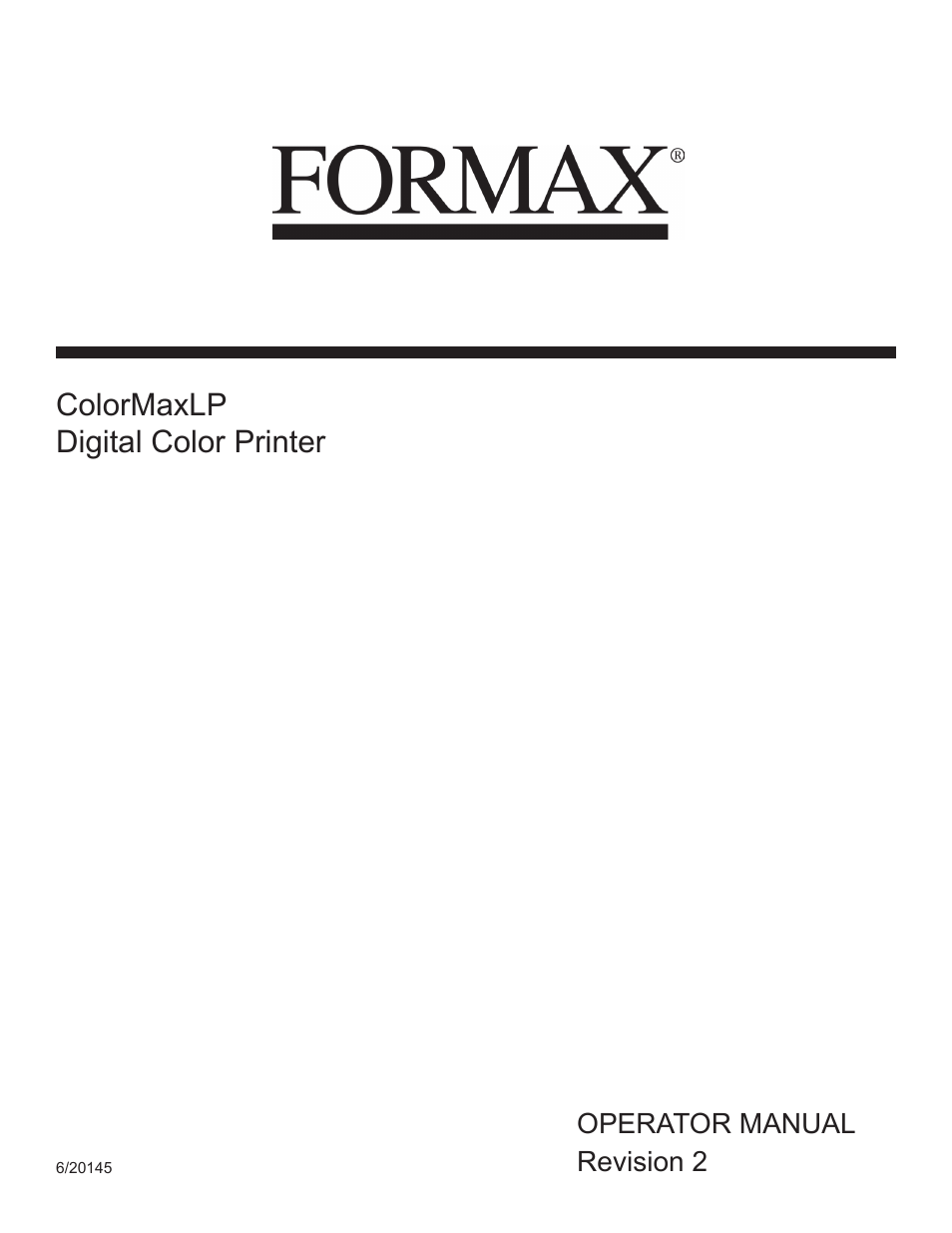 Formax ColorMaxLP Operator Manual User Manual | 86 pages