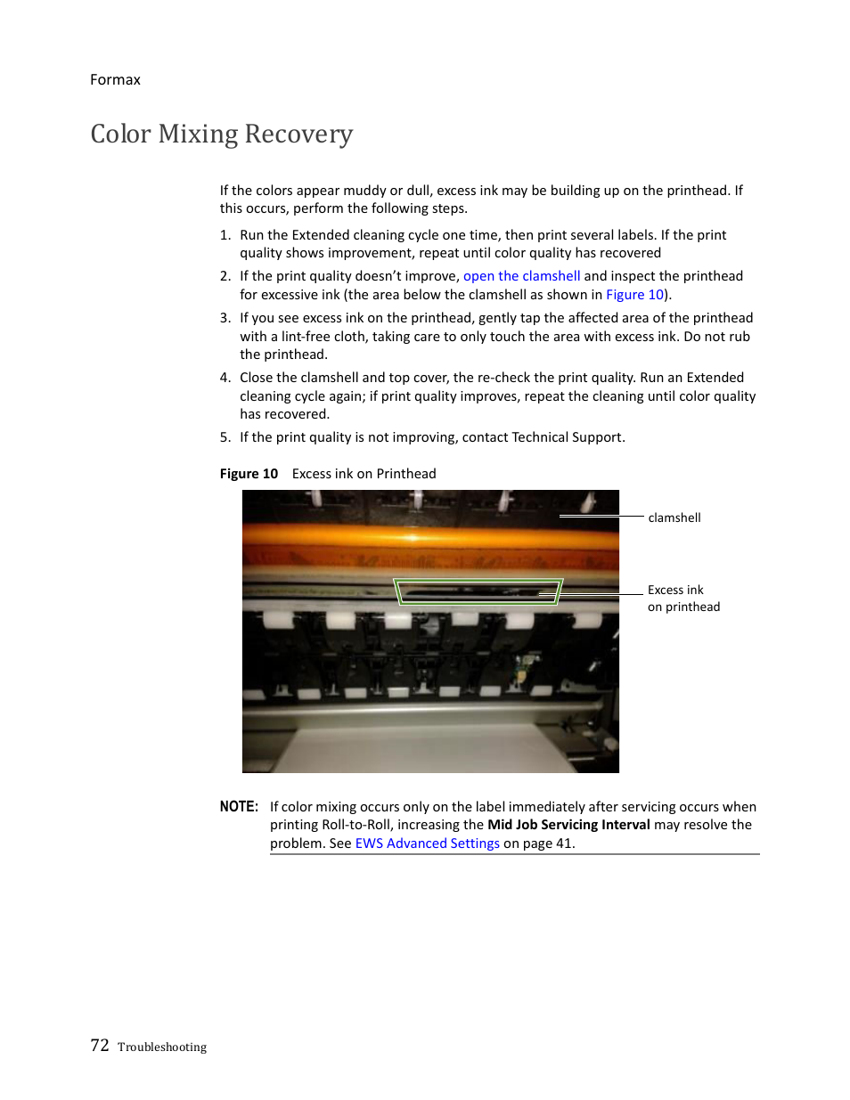 Color mixing recovery | Formax ColorMaxLP Operator Manual User Manual | Page 72 / 86