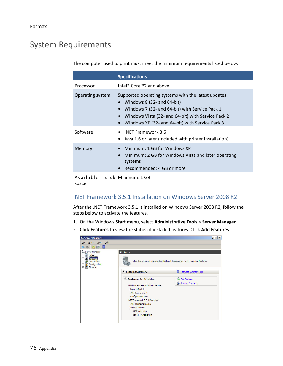 System requirements | Formax ColorMaxLP Operator Manual User Manual | Page 76 / 86