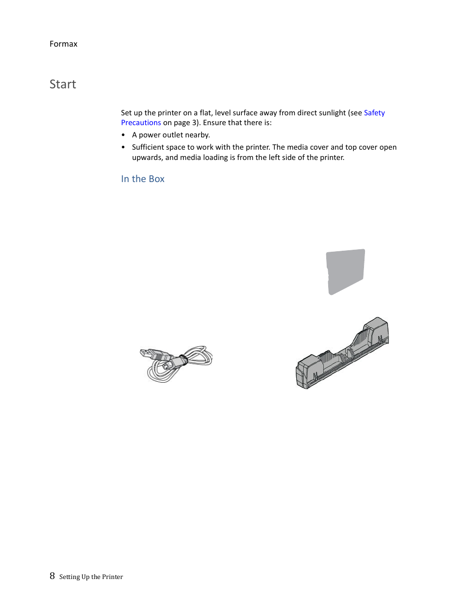 Start | Formax ColorMaxLP Operator Manual User Manual | Page 8 / 86