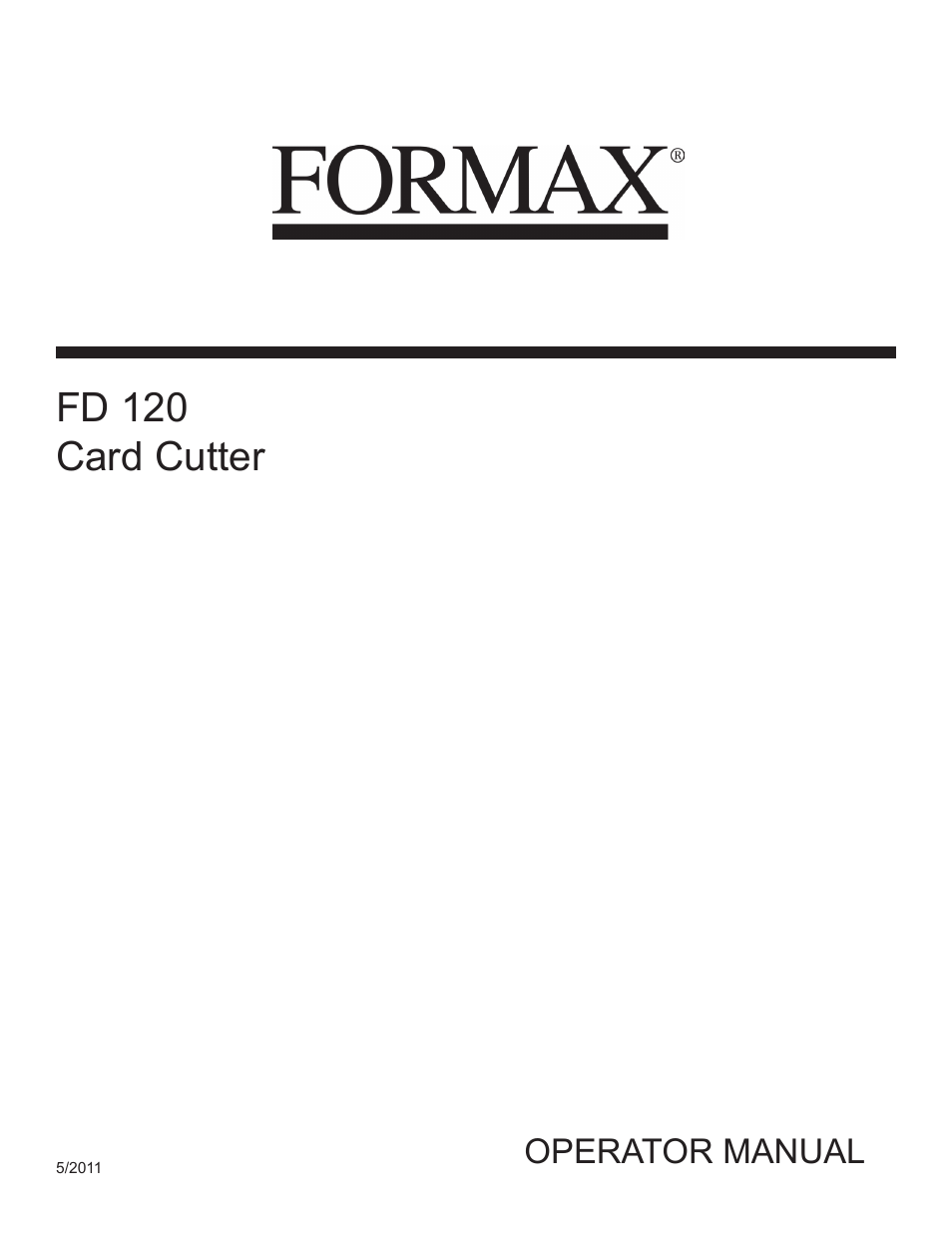 Formax FD 120 User Manual | 15 pages