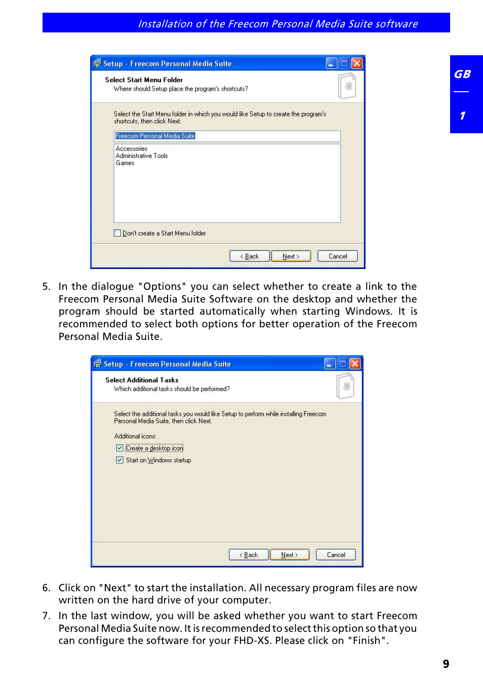 Freecom FHD-XS User Manual | Page 9 / 47