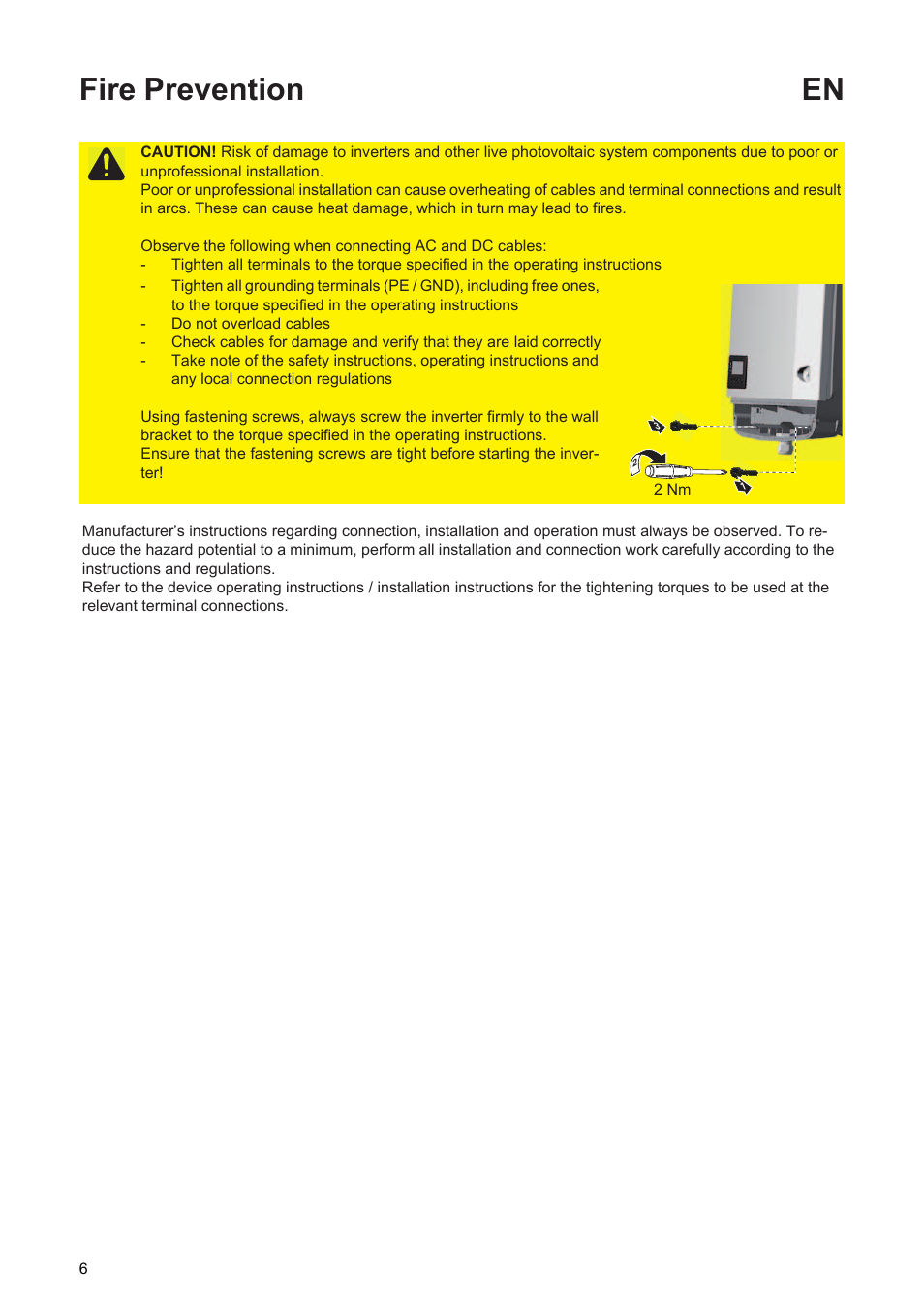 Fire prevention en | Fronius Primo Installation User Manual | Page 8 / 48