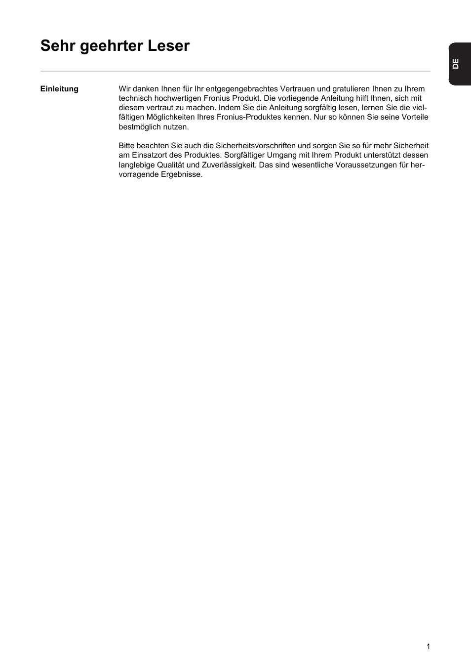 Sehr geehrter leser | Fronius Acctiva Professional Flash User Manual | Page 3 / 160