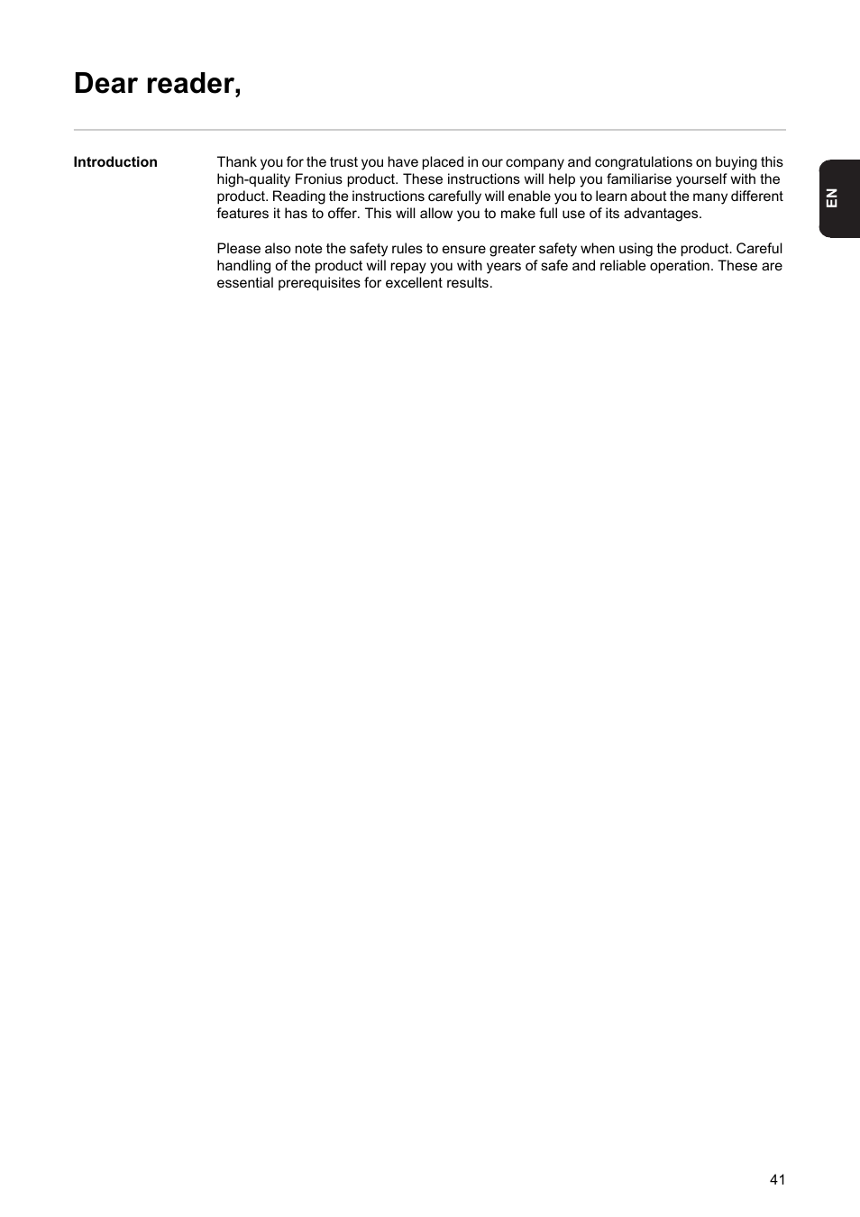 Dear reader | Fronius Acctiva Professional Flash User Manual | Page 43 / 160