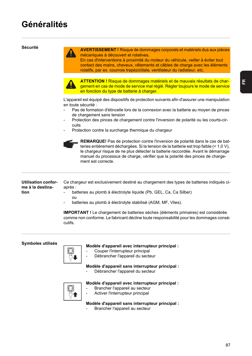 Généralités | Fronius Acctiva Professional Flash User Manual | Page 89 / 160