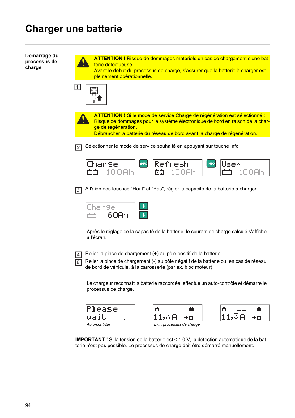 Charger une batterie | Fronius Acctiva Professional Flash User Manual | Page 96 / 160