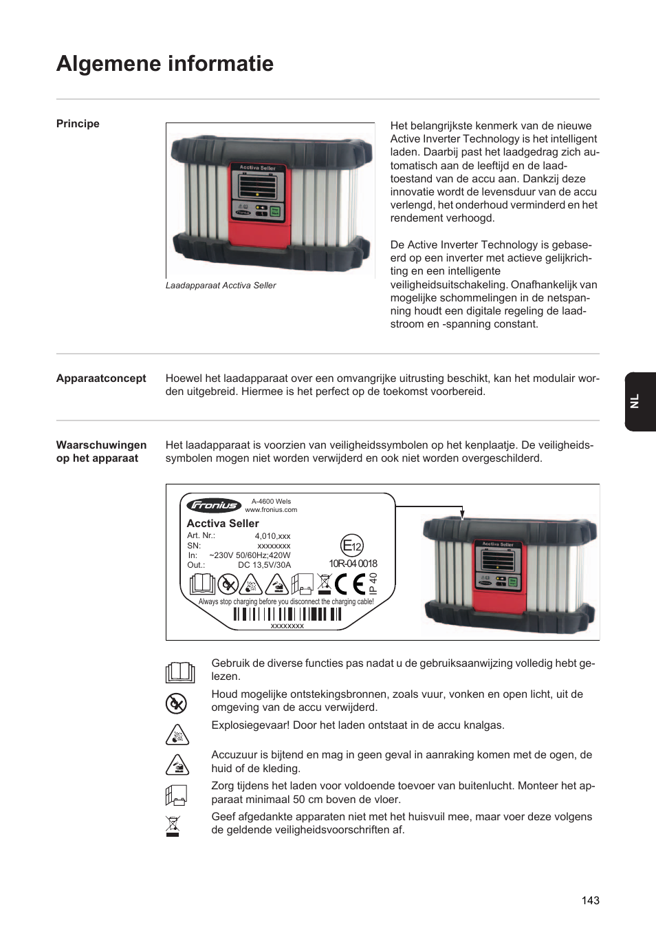 Algemene informatie | Fronius Acctiva Seller User Manual | Page 145 / 188