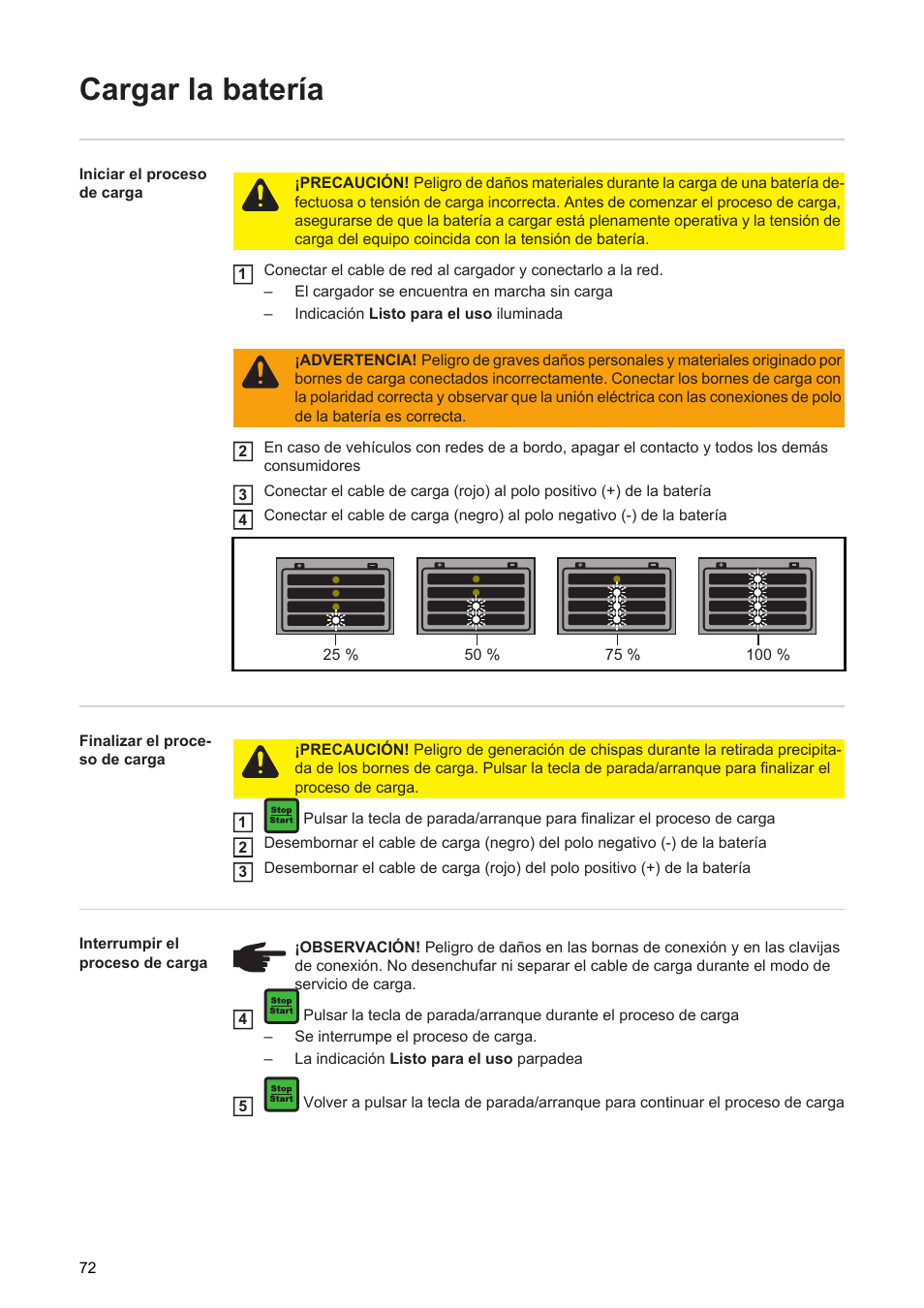 Cargar la batería | Fronius Acctiva Seller User Manual | Page 74 / 188