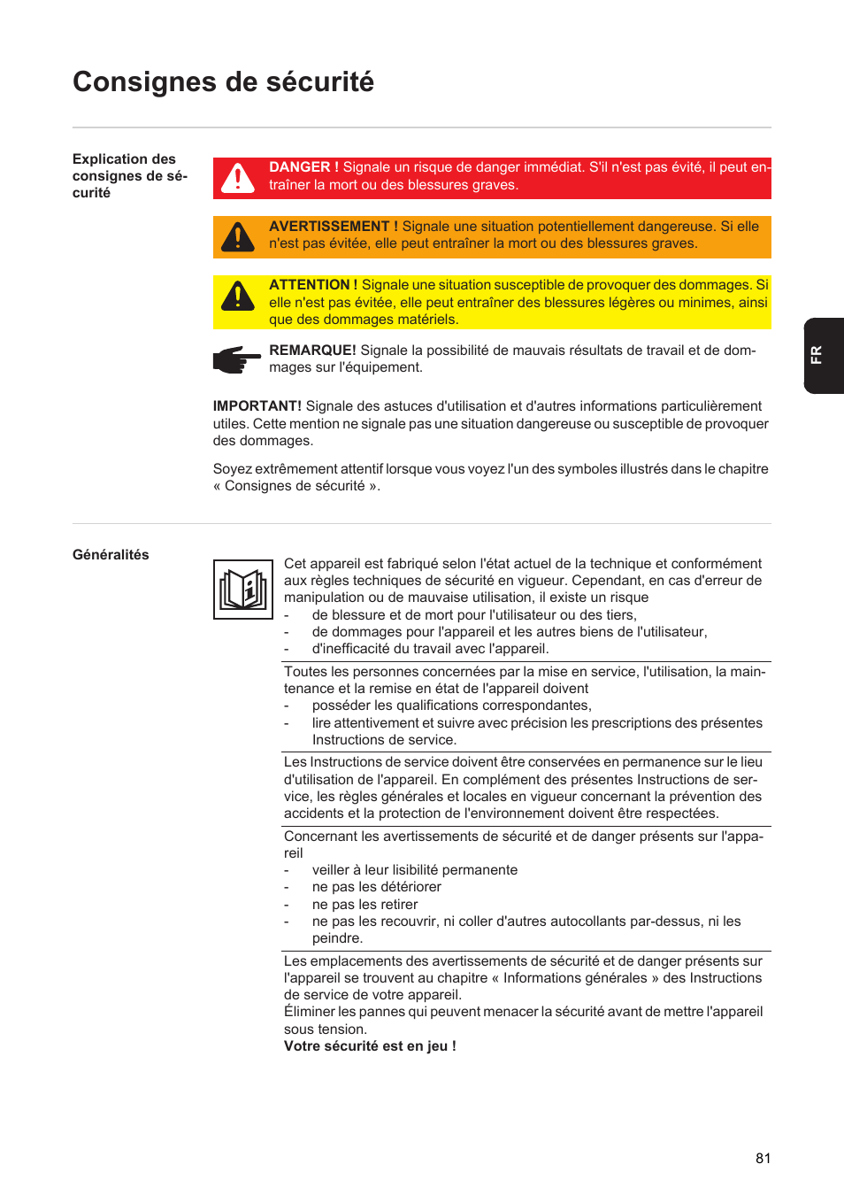 Consignes de sécurité | Fronius Acctiva Seller User Manual | Page 83 / 188