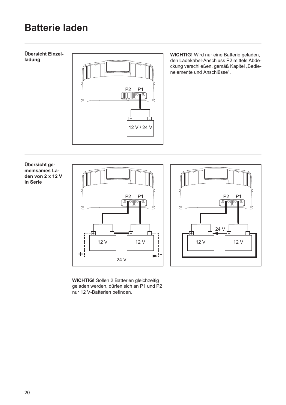 Batterie laden | Fronius Acctiva Twin 15A User Manual | Page 22 / 122